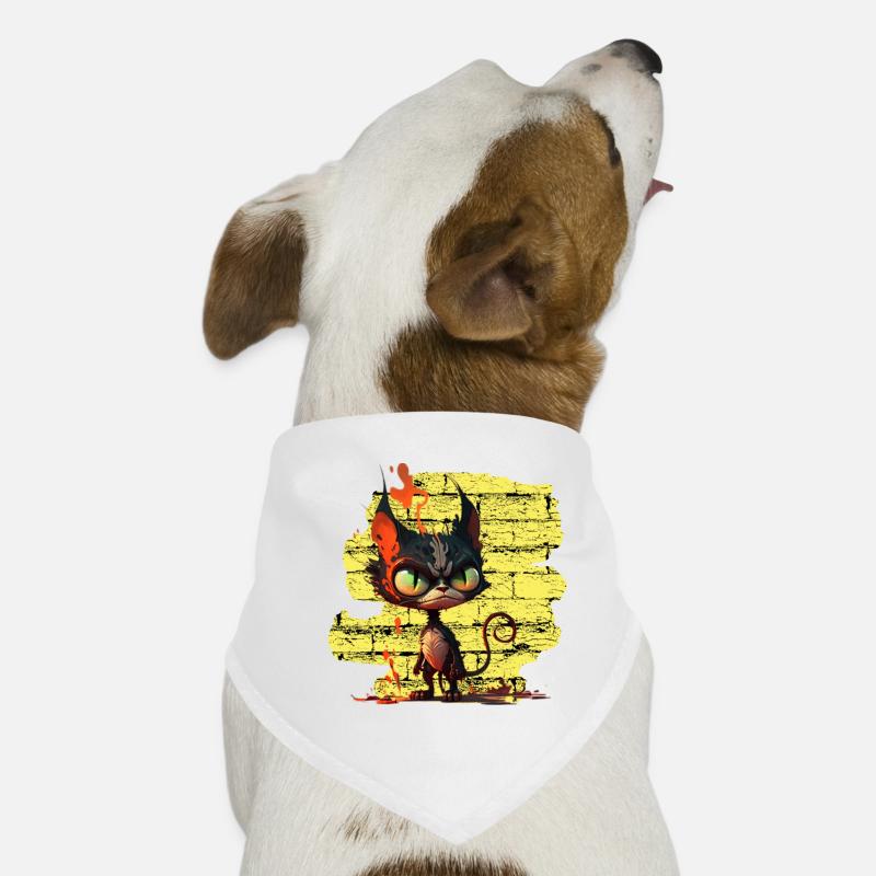 Drôle de chat - Bandana pour chien - blanc
