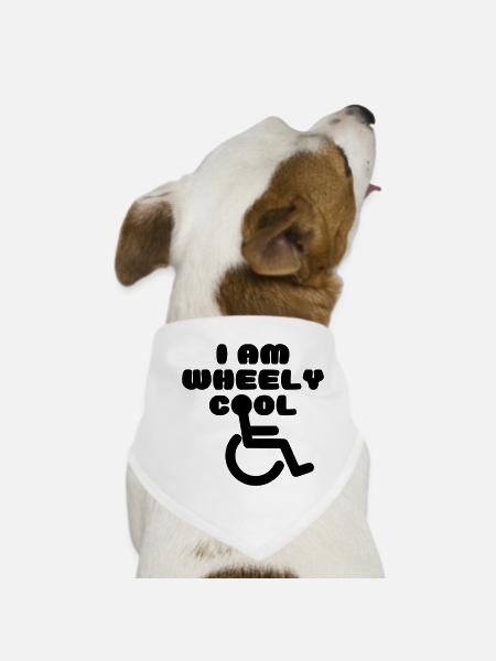 Ich bin verdammt cool. Humor im Rollstuhl * - Hunde-Bandana - Weiß - Vorne