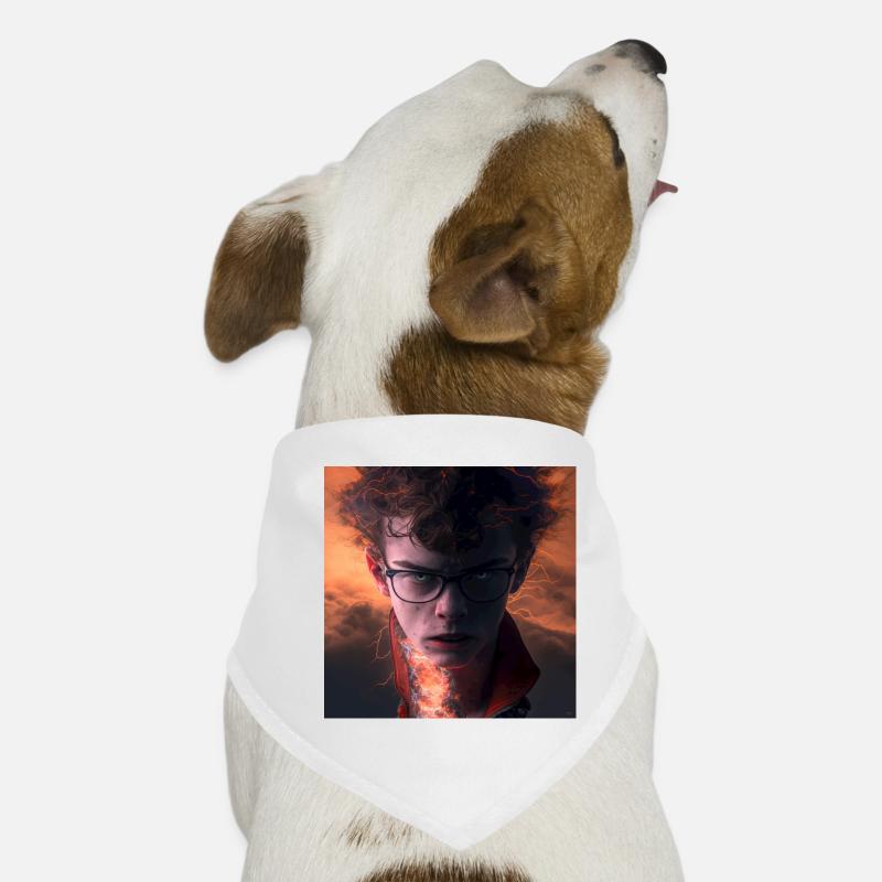 Portrait elektrik -  Éclairs et Feu Intérieur Bandana pour chien