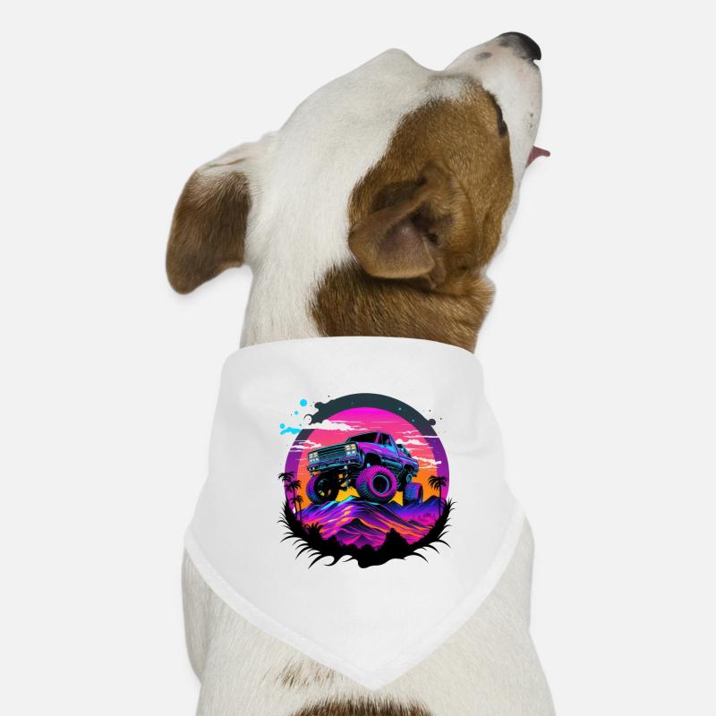 Monster Truck Synthwave Bandana pour chien