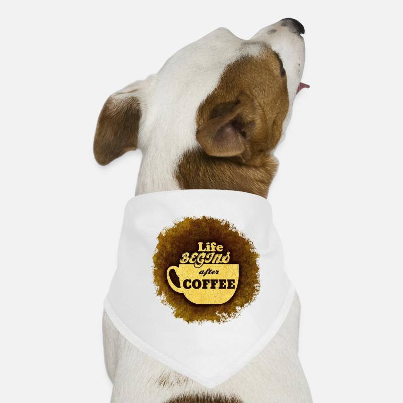 Das Leben beginnt erst nach der ersten Tasse Kaffee # Hunde-Bandana