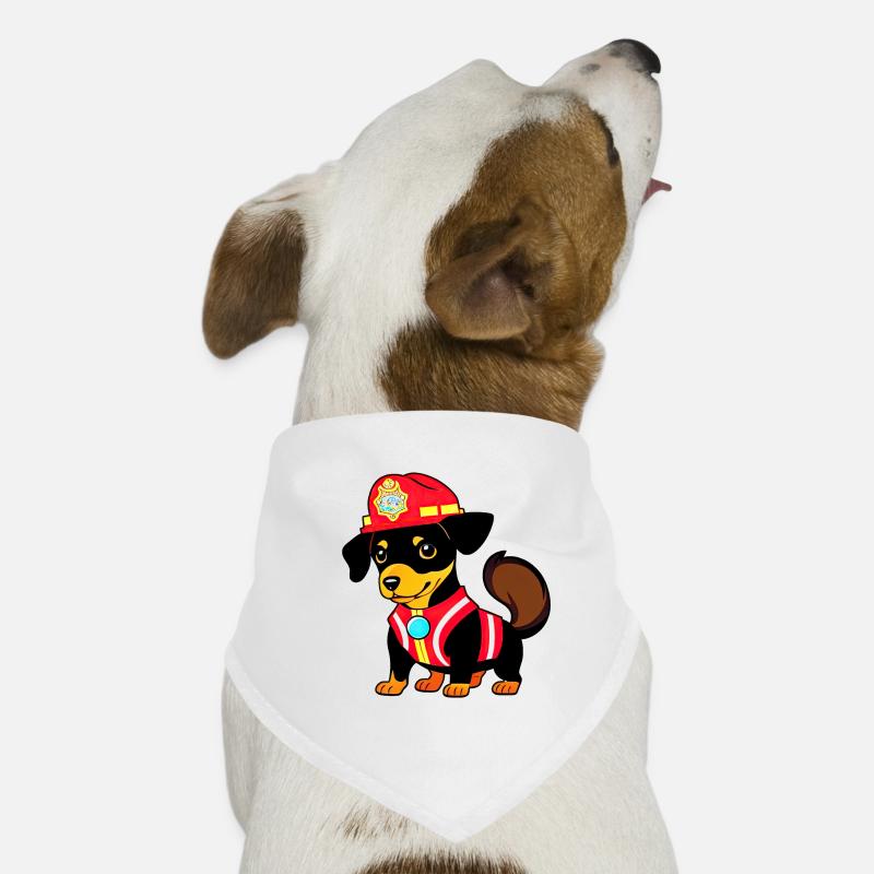 Dachshund en tant que pompier Bandana pour chien