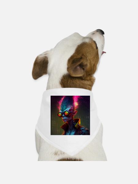 Funky alien 01 - Bandana pour chien - blanc - Devant