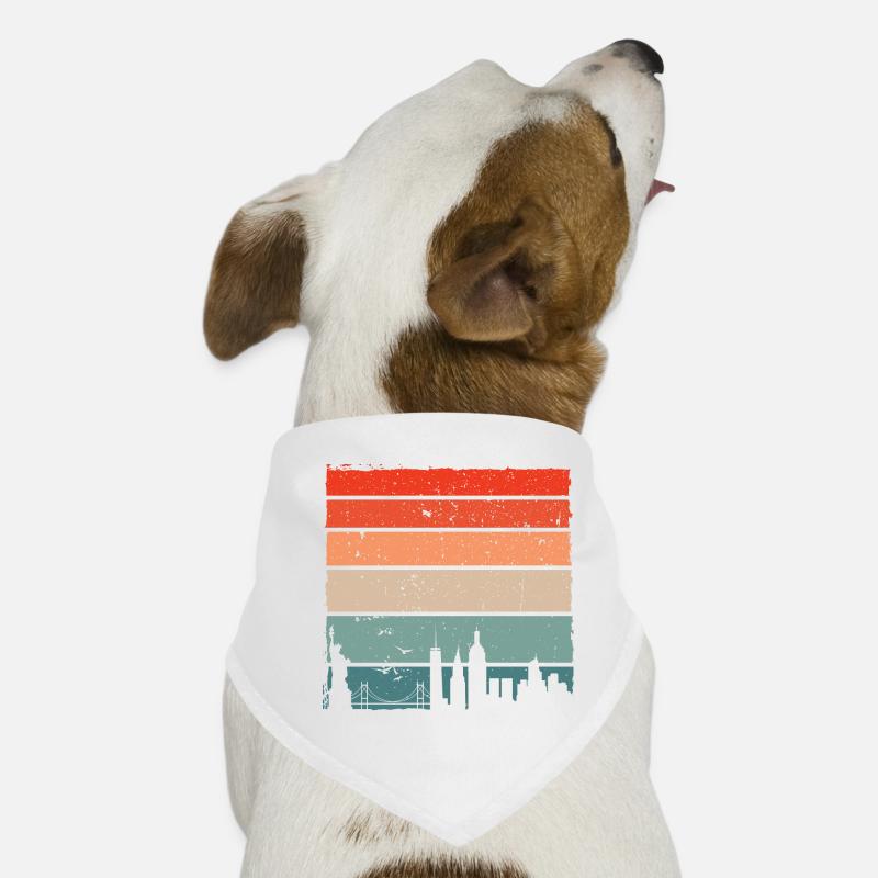 Pente de la ligne d’horizon du coucher de soleil - Bandana pour chien - blanc