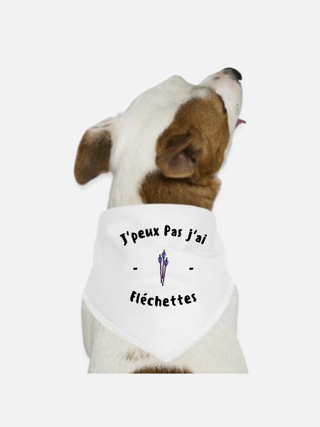 J peux pas j ai Fléchettes - Bandana pour chien - blanc - Devant