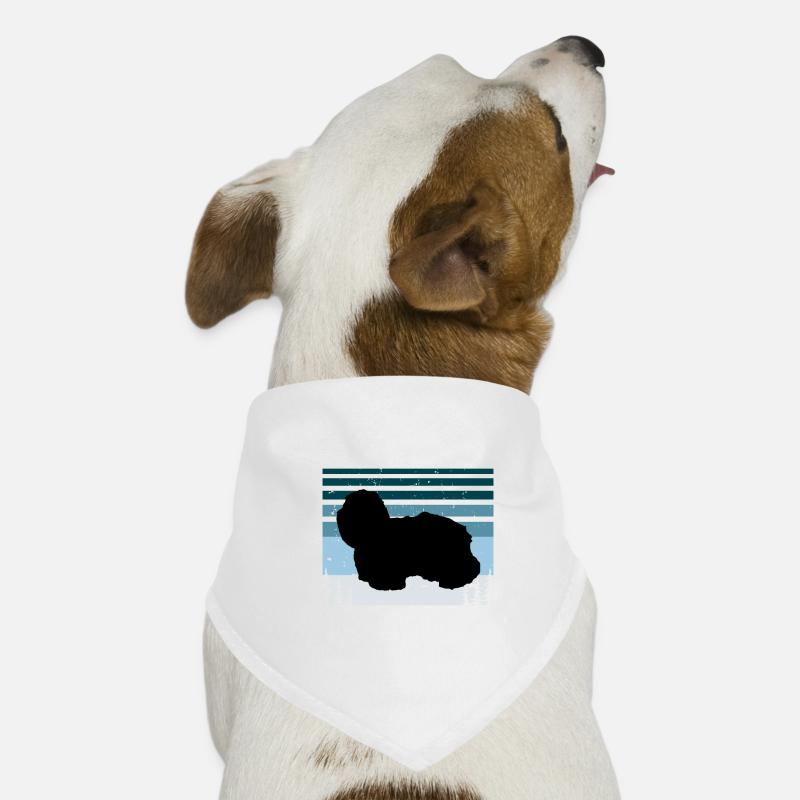 Coton De Tuléar Chien Amour Silhouette Vintage Coucher de Soleil Bandana pour chien