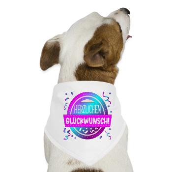 HERZLICHEN GLÜCKWUNSCH SPRÜCHE ANLASS GRATULATION - Hunde-Bandana - Weiß - Vorne