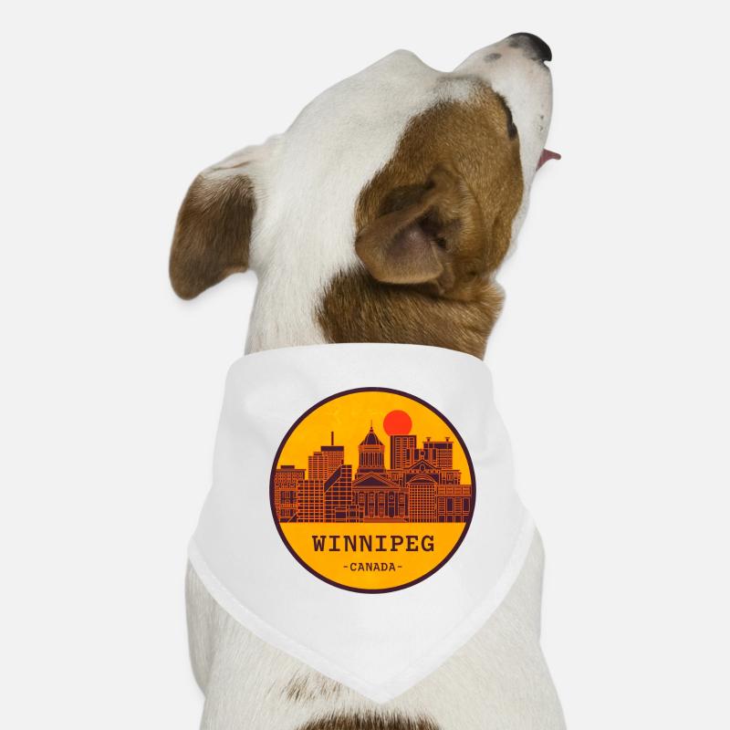 Winnipeg Skyline Circle Emblem Dog Bandana