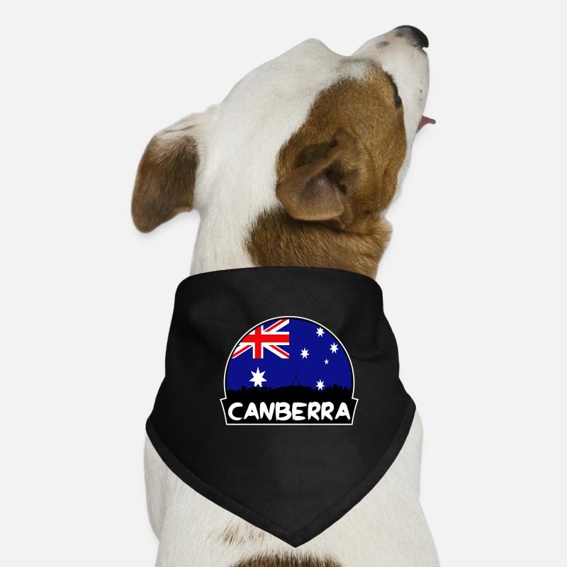 Canberra Australie Drapeau Skyline Silhouette Voyage Bandana pour chien