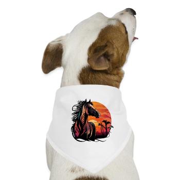 Sonnenuntergang Hengst - Hunde-Bandana - Weiß - Vorne