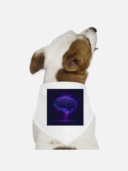Brain - Dog Bandana - white - Front