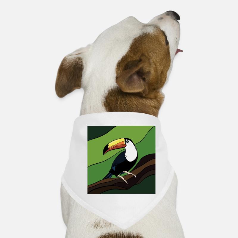 Bird with colored beak on leaf branch Dog Bandana