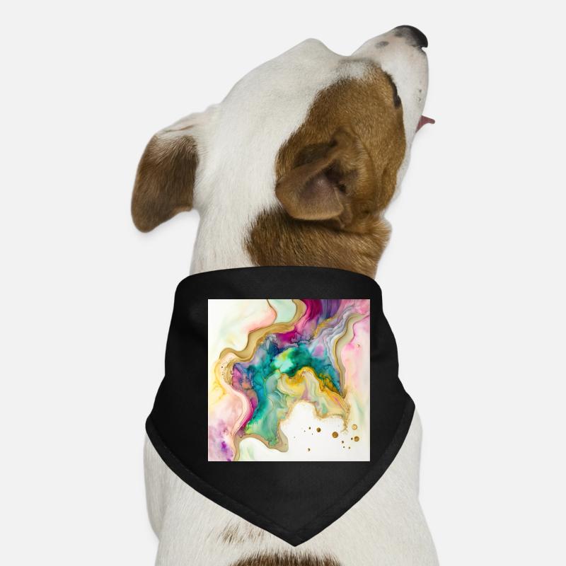 Regenbogenfarben und Goldfarben-Wirbelmuster Hunde-Bandana
