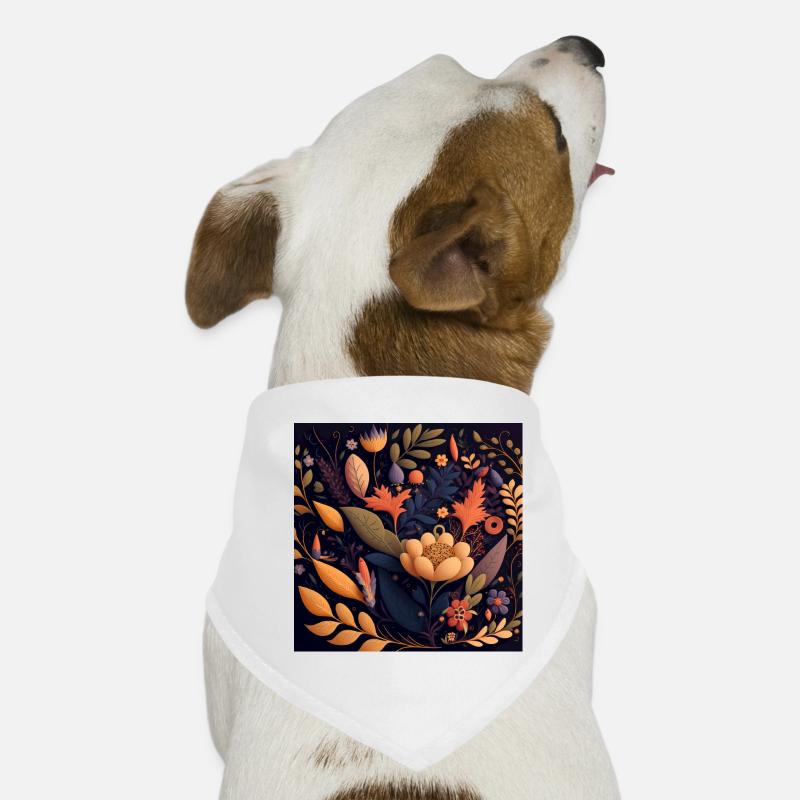 Motif de fleurs botaniques Bandana pour chien