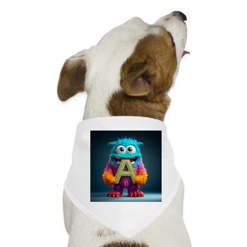 Buntes Monster mit einem - Hunde-Bandana - Weiß - Vorne