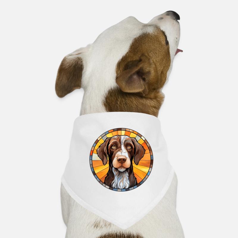 German Wirehaired Pointer Dog Breed Watercolor Gla Dog Bandana