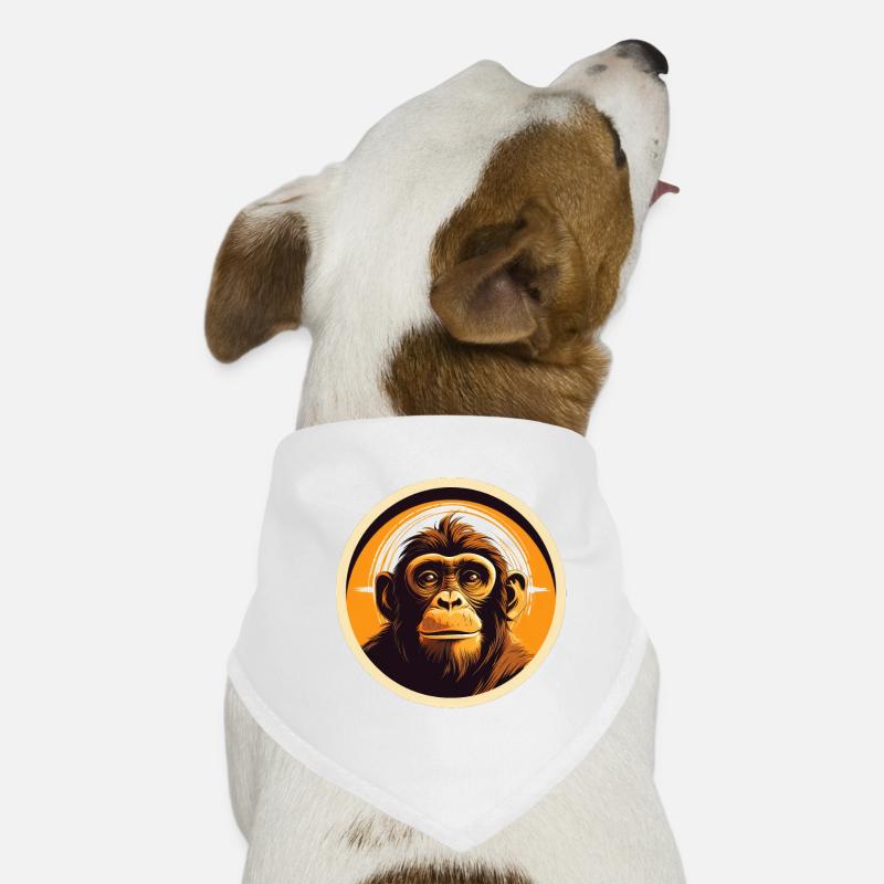 Affe - Hunde-Bandana - Weiß