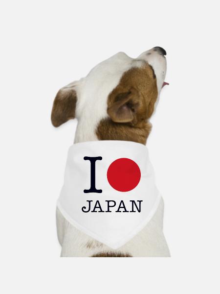 J’AIME LE JAPON - Bandana pour chien - blanc - Devant