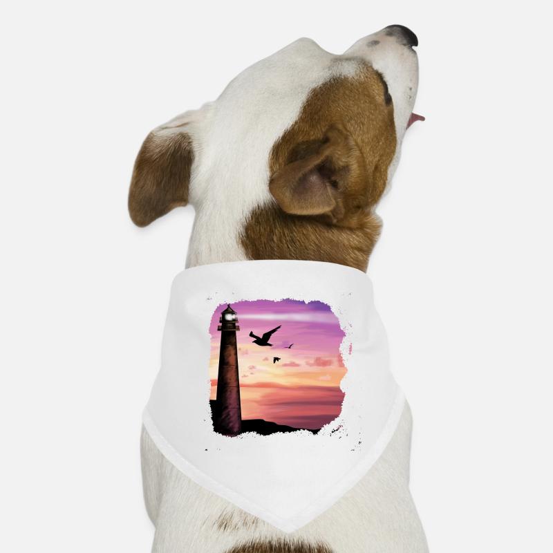 Sunset Lighthouse Ocean Art Hunde-Bandana