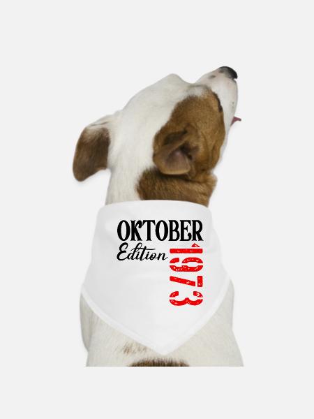 OKTOBER 1973 - 53. Geburtstag - Hunde-Bandana - Weiß - Vorne