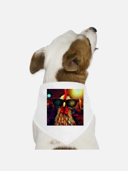 Fancy Chicken I - Hunde-Bandana - Weiß - Vorne