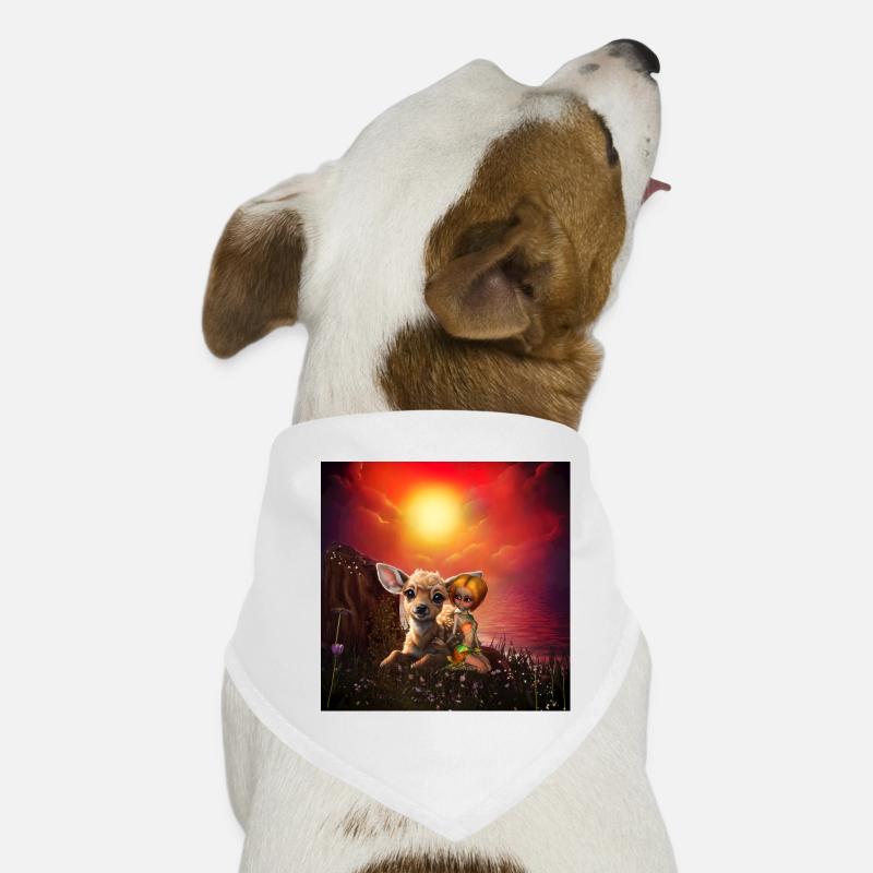 La petite fée et le faon mignon. Bandana pour chien
