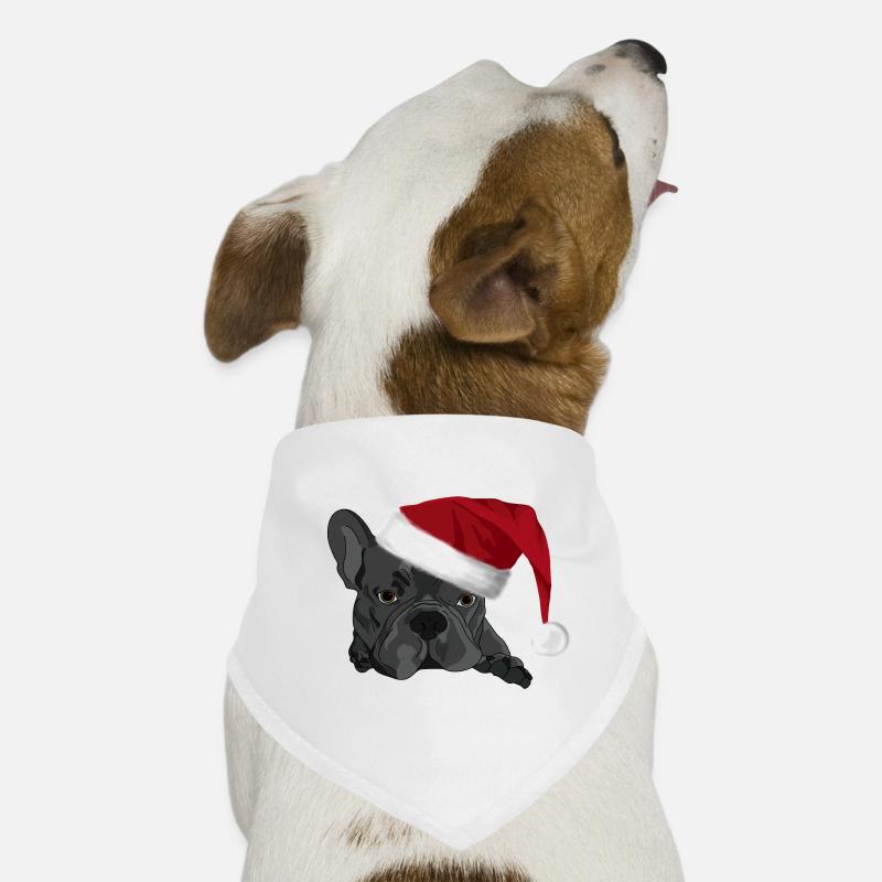 Bulldogge mit Weihnachtsmütze Hunde-Bandana