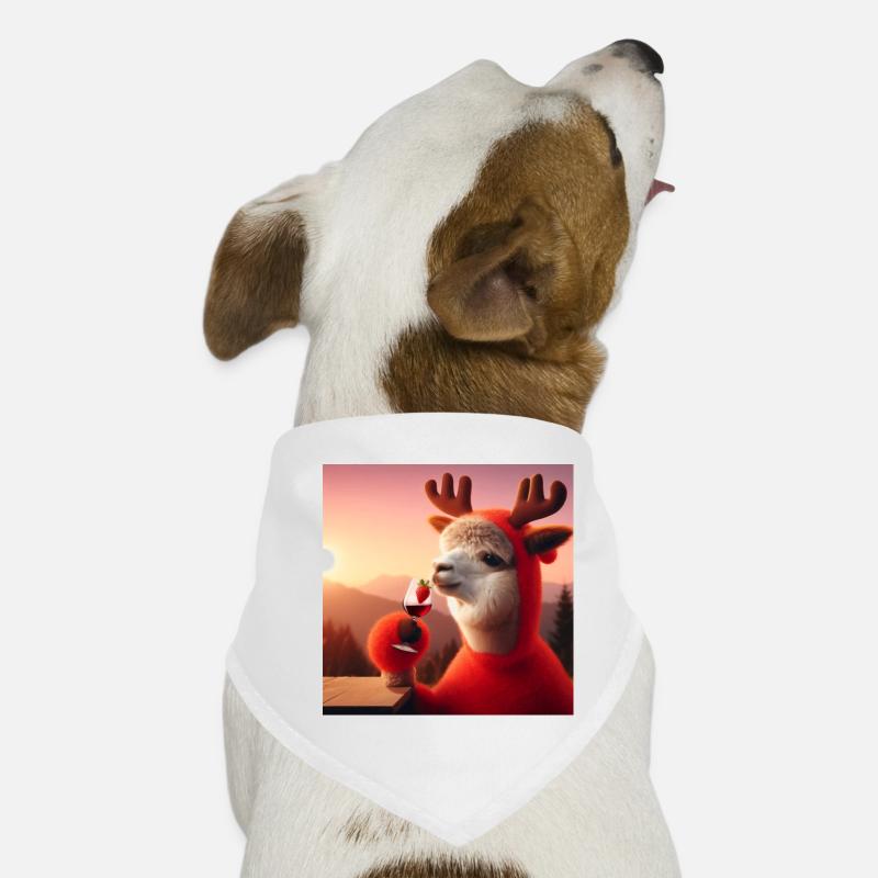 Reindeer alpaca with red wine before sunset Dog Bandana