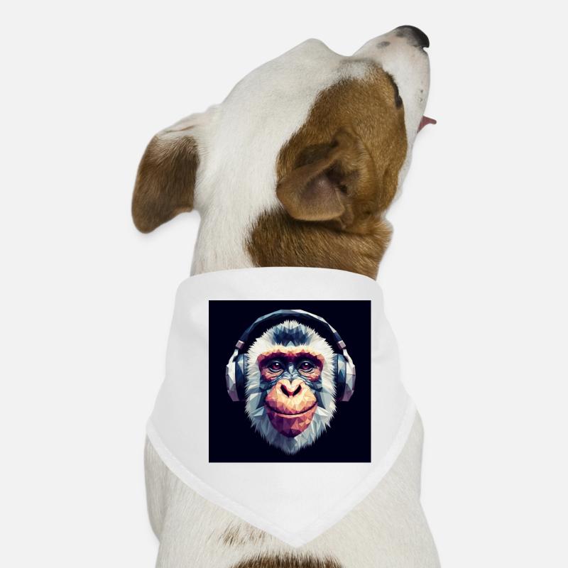 Monkey with headphones Dog Bandana