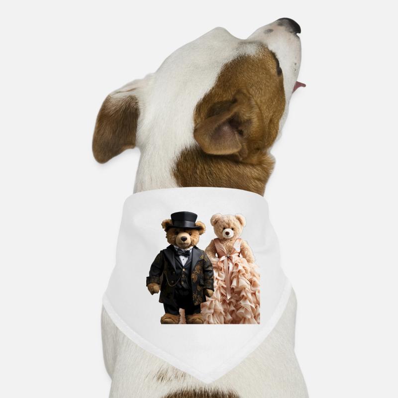 Two teddy bears newly married Dog Bandana