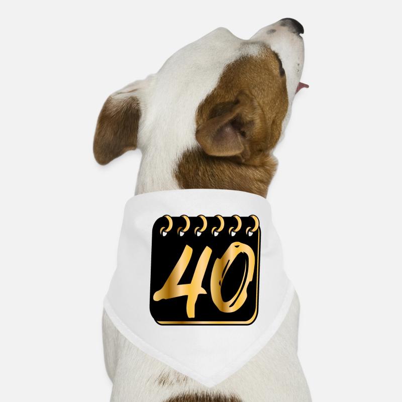 ZAHL 40 - Vierzig - 40. Geburtstag Hunde-Bandana