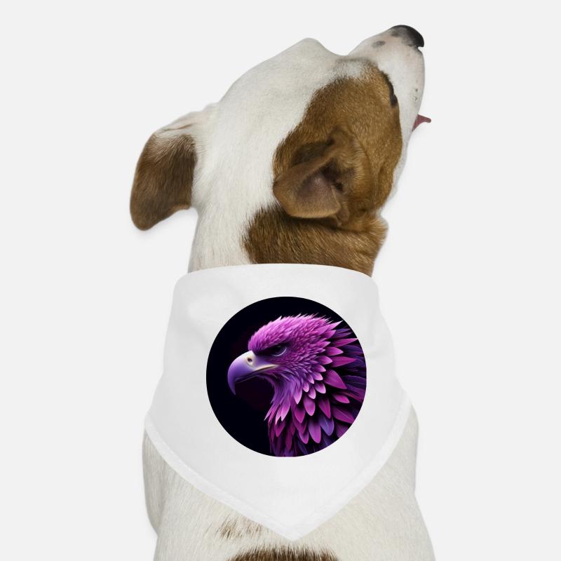 Eagle head purple and pink, black background Dog Bandana