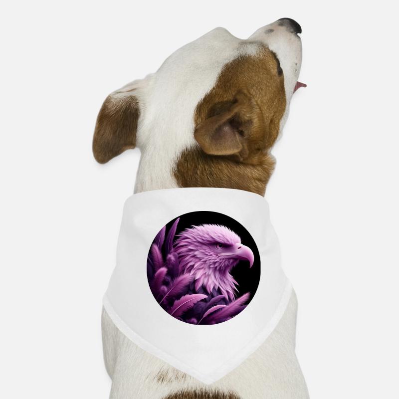 Purple Eagle Head with Feathers Dog Bandana