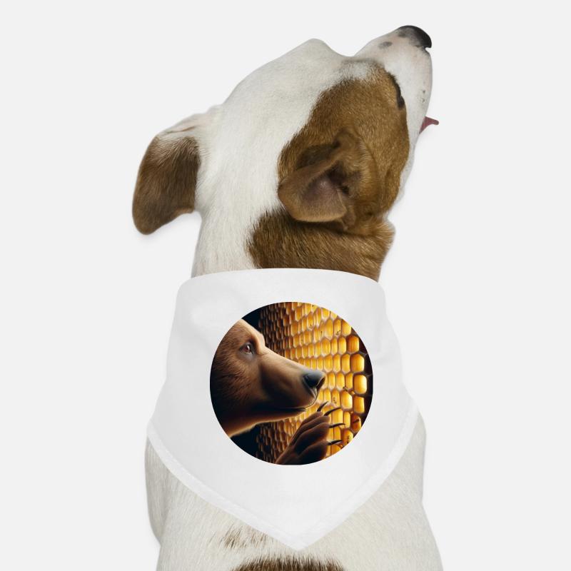Braunbär, der durch eine Bienenwabe schaut Hunde-Bandana
