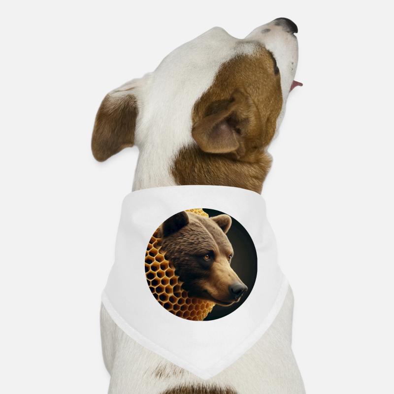 Brown Bear in Bee Honeycomb Dog Bandana