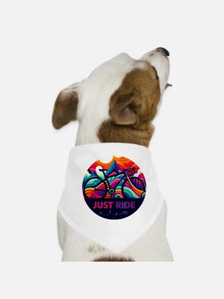 Just Ride - Easy Cycling - Dog Bandana - white - Front