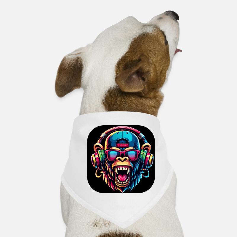 Monkey Colorful Teeth Roar Cap Dog Bandana