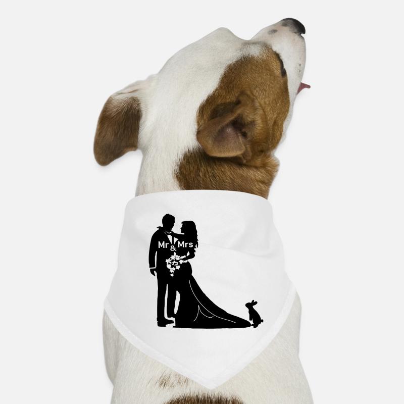 Newlyweds with bunny Dog Bandana