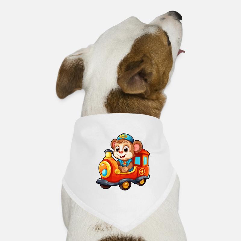 Chemin de fer des singes Chimpanzé Monkey Rides Railroad Bandana pour chien