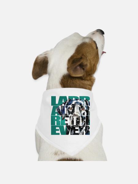 Labrador Retriever Portrait - Bandana pour chien - blanc - Devant