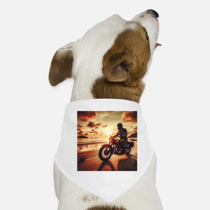 Motorcycle Old Sunset 3 Hunde-Bandana