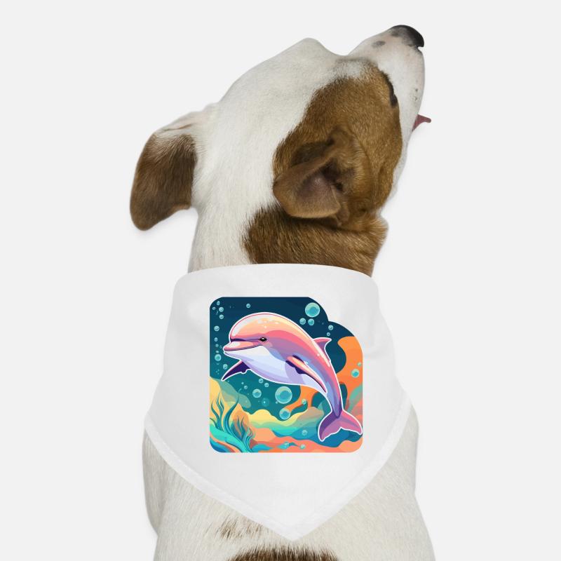 Dolphin Illustration Dog Bandana