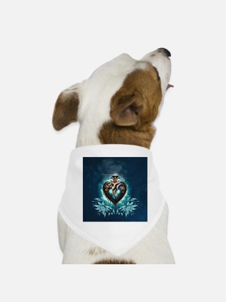 Wunderschönes und elegantes Steampunk-Herz. - Hunde-Bandana - Weiß
