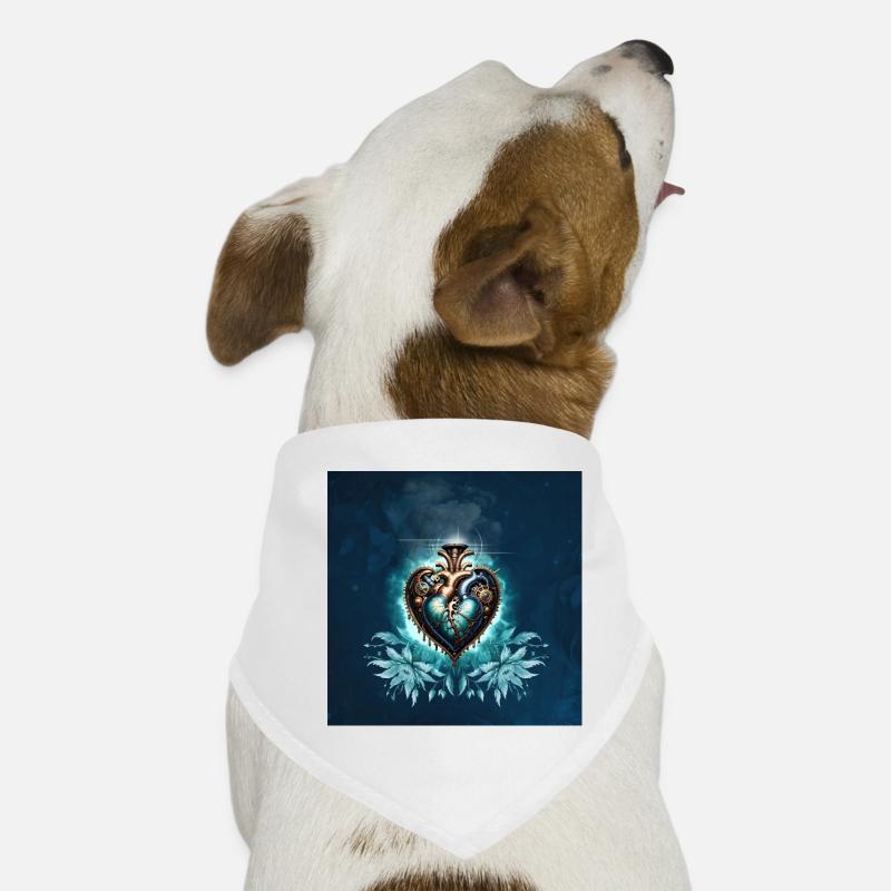 Wunderschönes und elegantes Steampunk-Herz. Hunde-Bandana