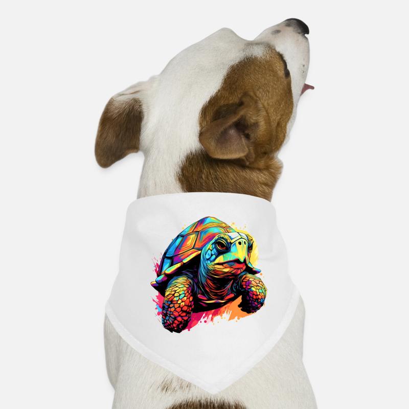 Bunte Schildkröte Farbkleckse Farbspritzer Hunde-Bandana