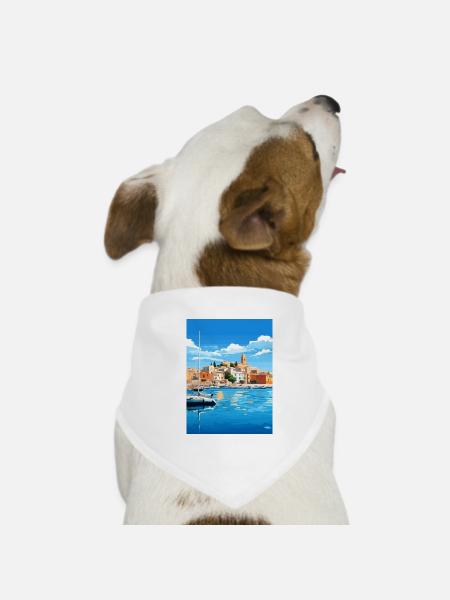 Balearen Spanien Vintage Reiseposter WPA - Hunde-Bandana - Weiß