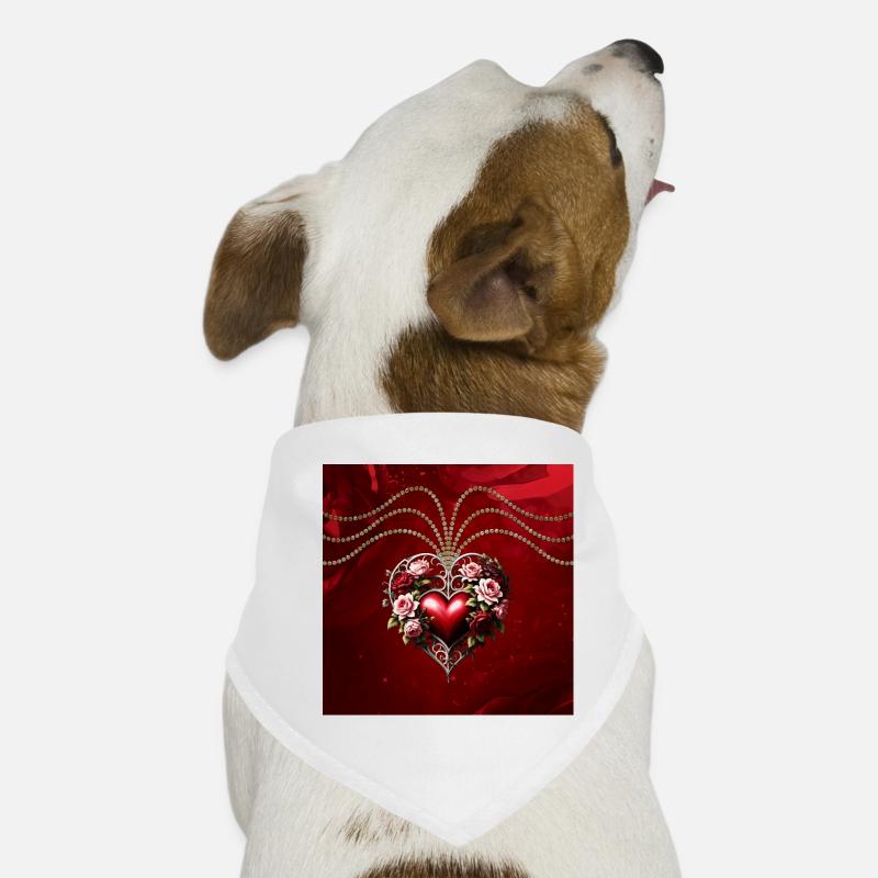 Noble gothic heart with flowers. Dog Bandana