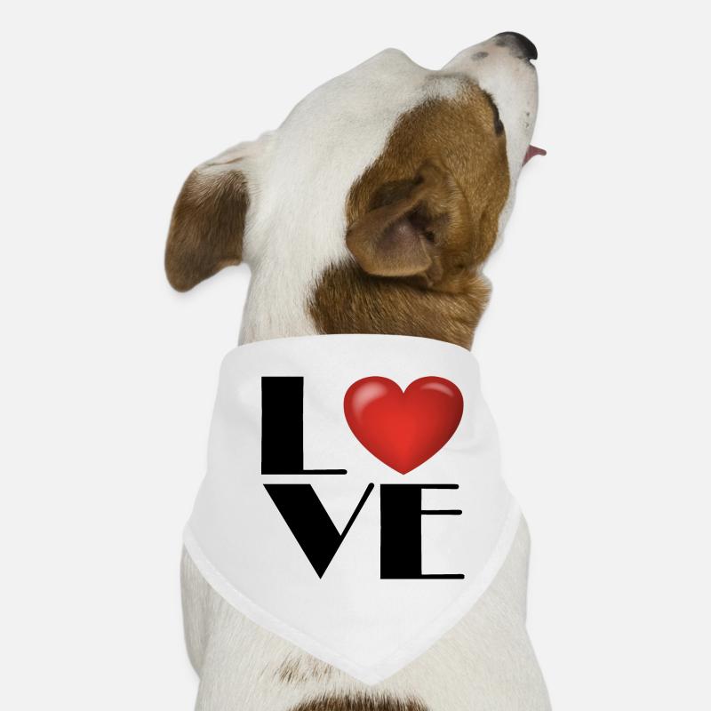Hellrotes Herz – Emotionsakzent - Hunde-Bandana - Weiß