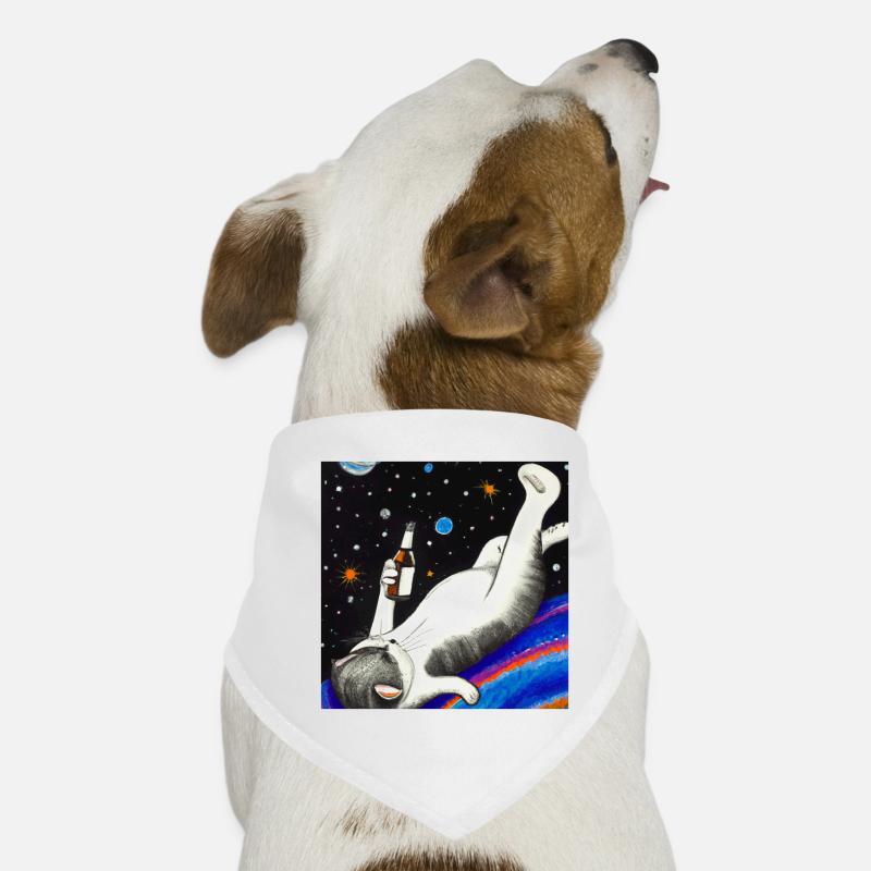Chat ivre dans l’espace. Bandana pour chien