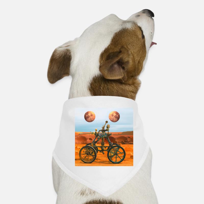 Mars rover with two moons Dog Bandana